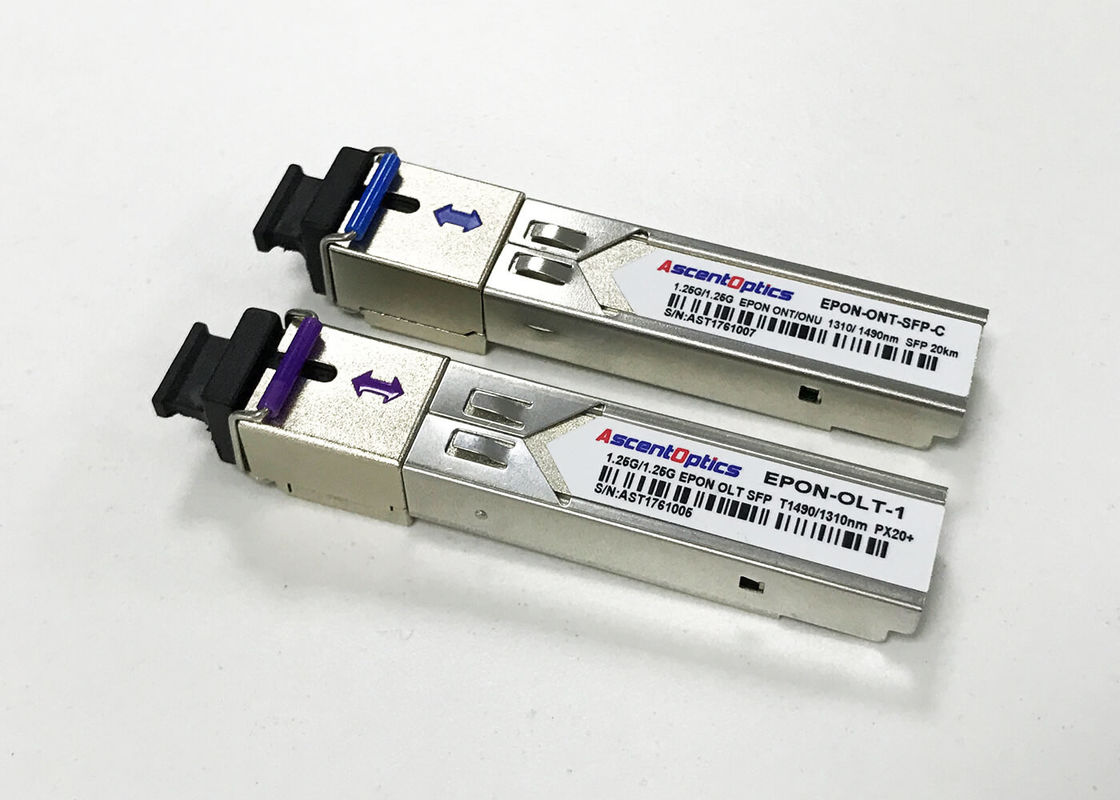 EPON OLT SFP fiber optic module PX20++ 1310/1490nm 20km 1.25Gbps Simplex  SC Connector