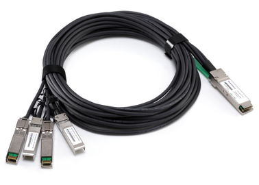 40GBASE-CR4 QSFP + to four 10GBASE-CU SFP+ direct attach breakout cable
